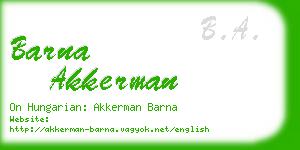 barna akkerman business card